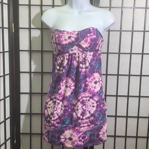 NWT French Atmosphere Strapless Mini Tie Dye Sz M